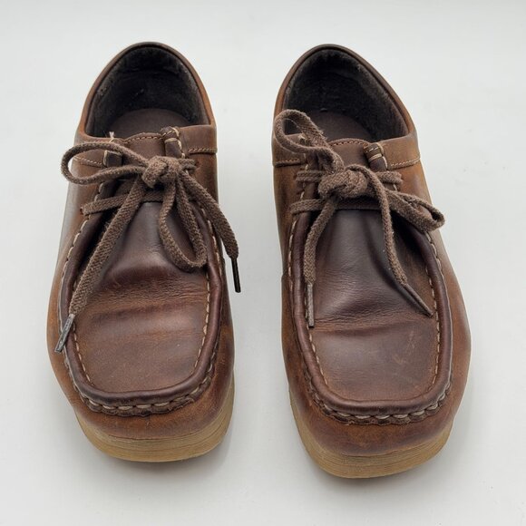 Clarks Collection Wallabees Brown Leather Chukka Boots Moccasins Driving Shoes - Picture 2 of 8